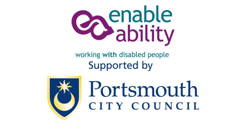 Lgoos of Enable Ability and Portsmouth City Council to signify their partnership in a new contract