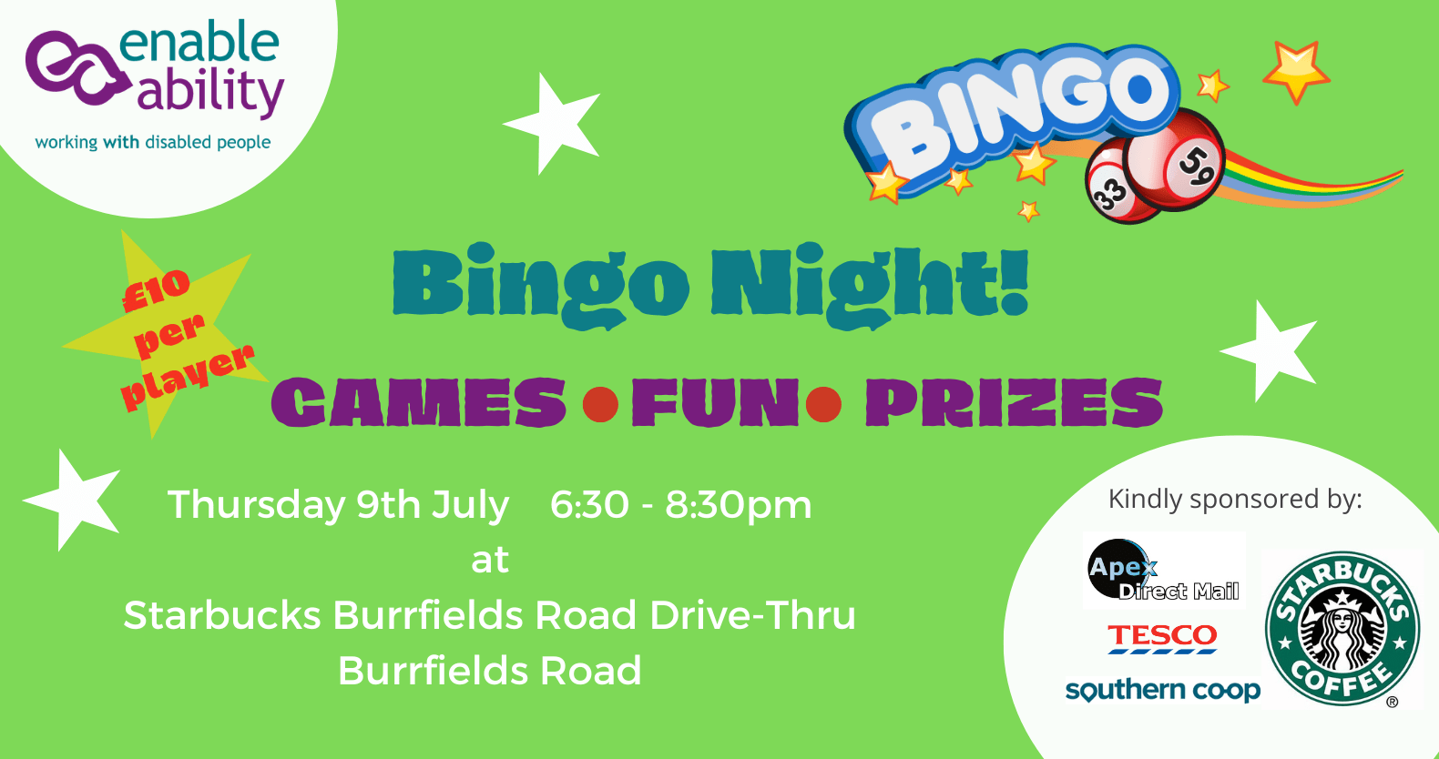 Bingo Night banner for July 2026